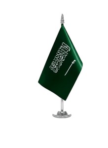 علم السعودية فضي مكتبي طاولة 24X14سم
