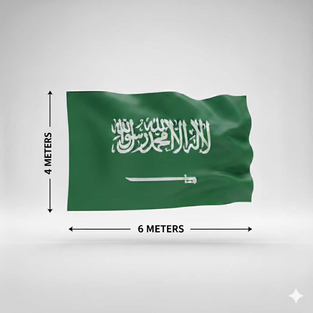 علم السعودية جبردين خارجي 4X6