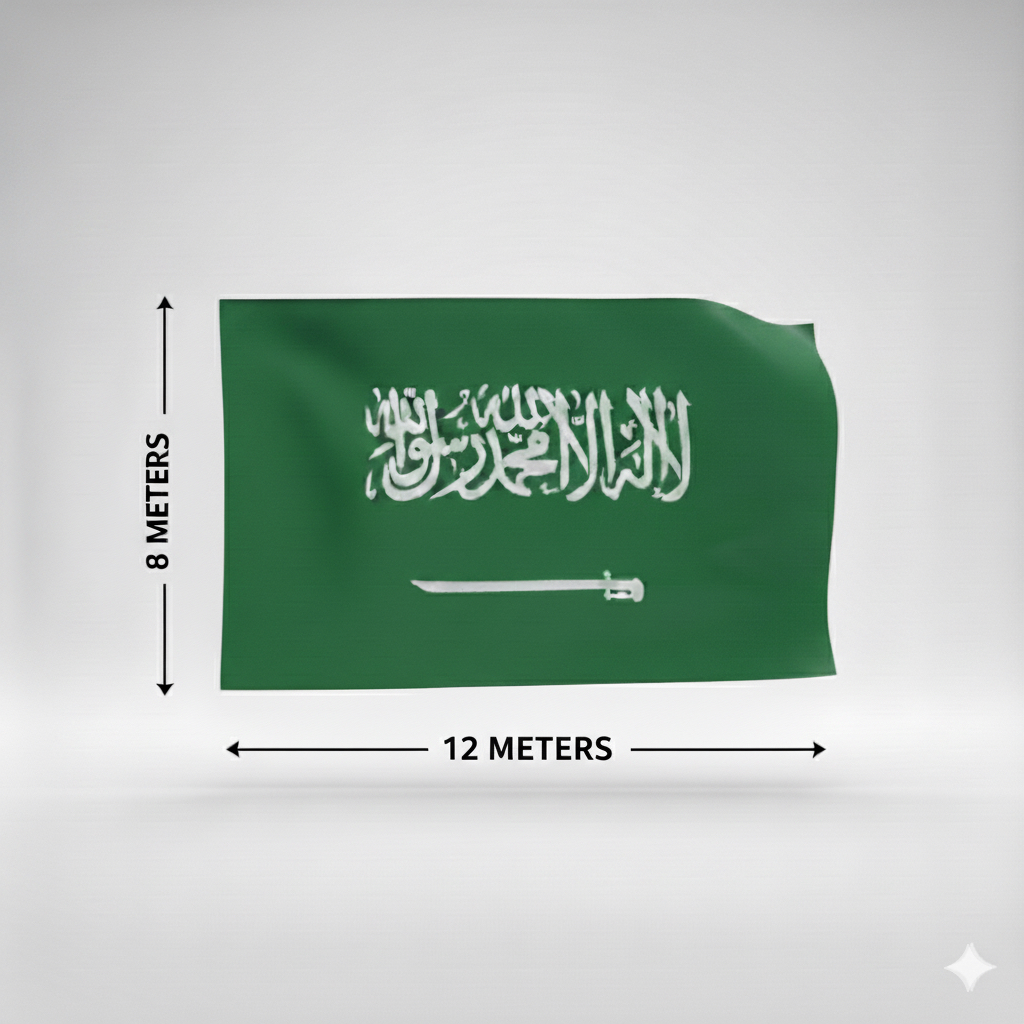علم السعودية جبردين خارجي 8X12
