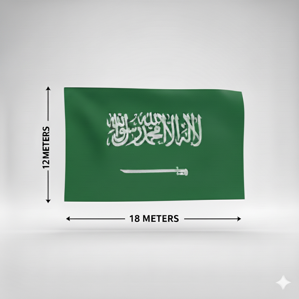 علم السعودية جبردين خارجي 12X18