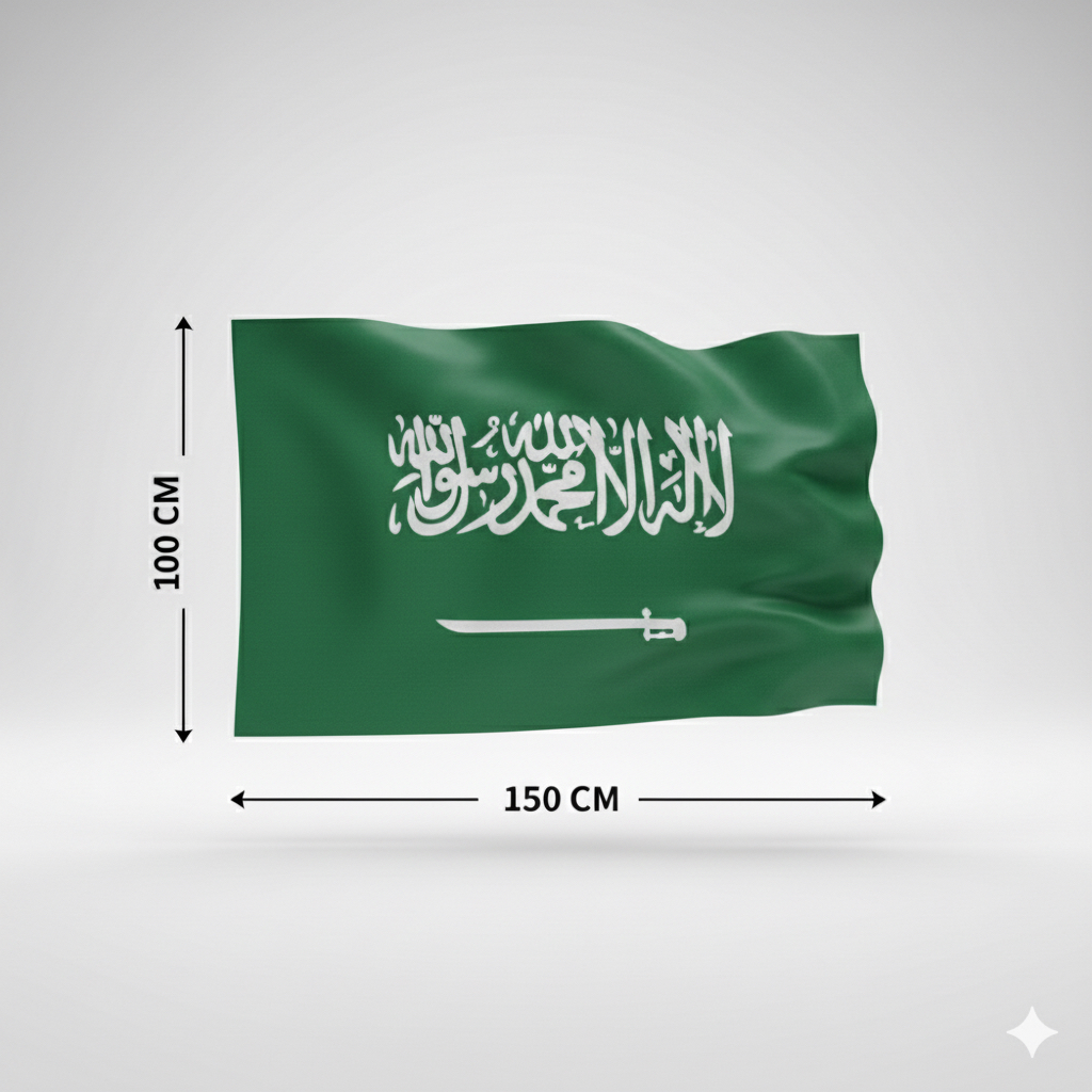 علم السعودية جبردين خارجي 100X150